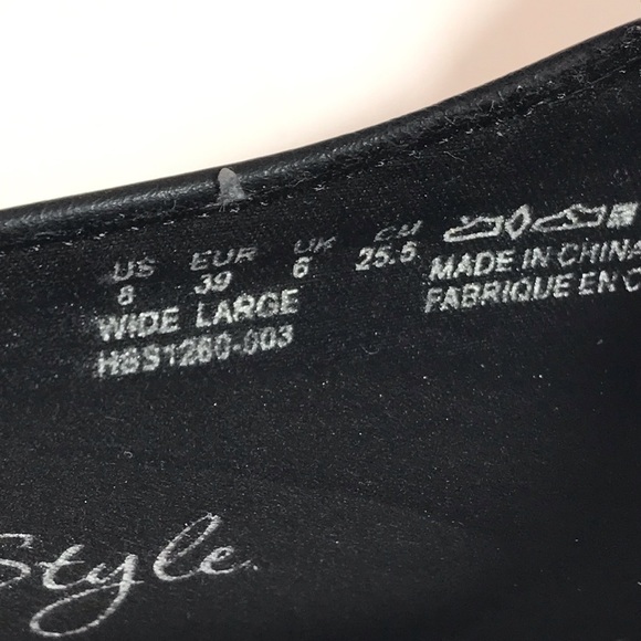 Soft Style Jamila Black Leather Slip on Flat Mules Size 8 Wide - Picture 11 of 11